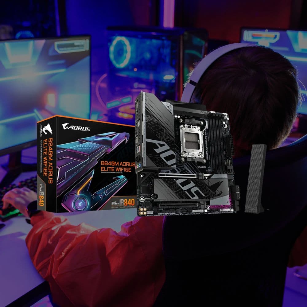 MOTHERBOARD GIGABYTE B840M AORUS ELITE WIFI6E AM5