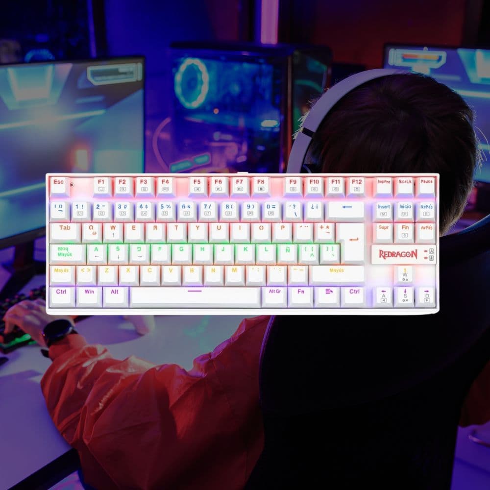 TECLADO MECANICO REDRAGON KUMARA K552 RAINBOW WHITE